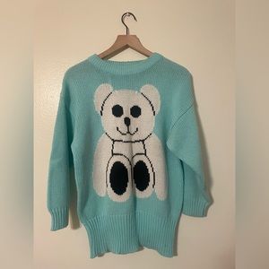 Vintage. Knitworks. Teddy bear. Sweater.
